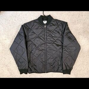 Obey Men's Black Diamond-Quilted Bomber Jacket